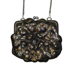 Leather Brighton Flower Coin Purse/Wallet with chain